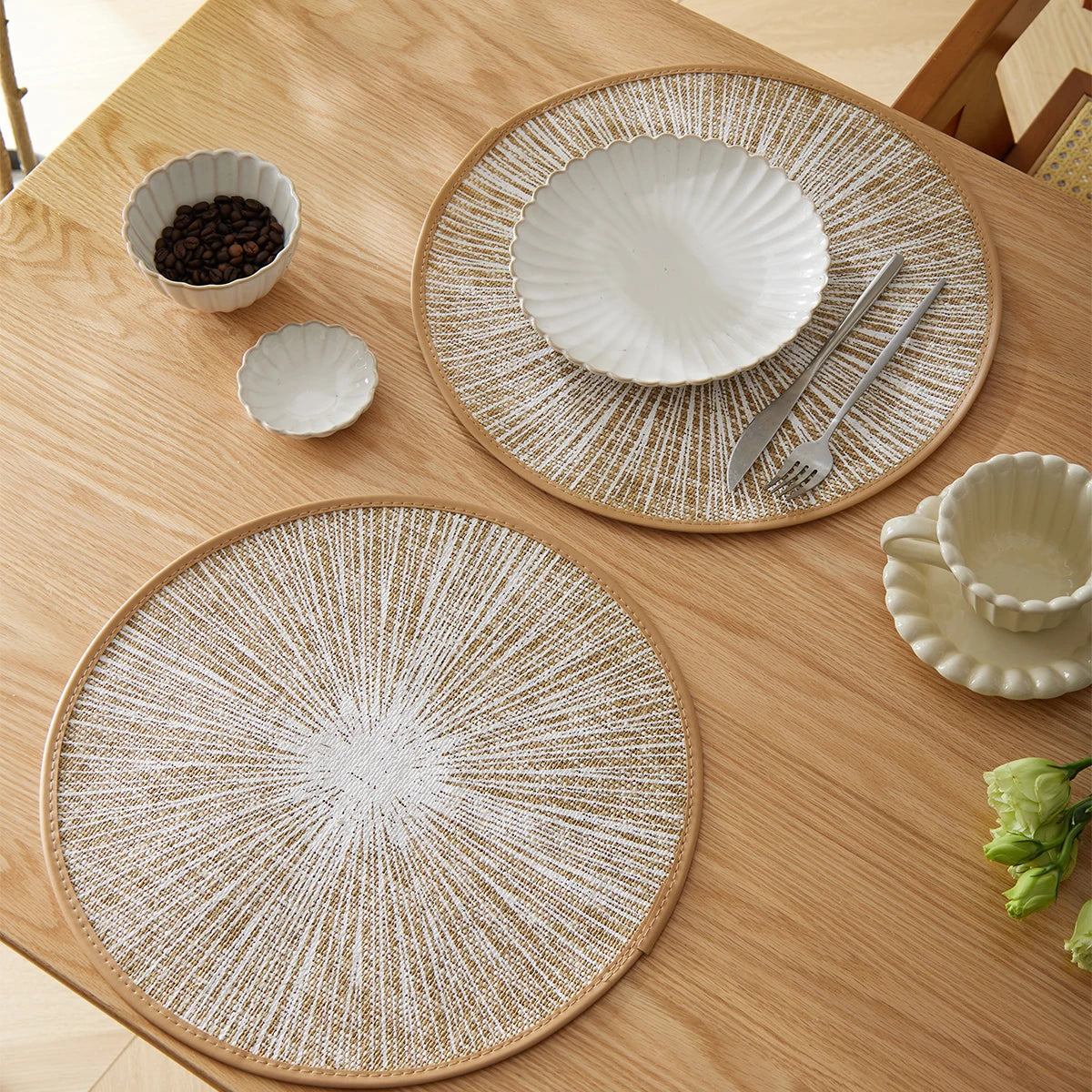Jogo Americano Redondo em Juta Macramê Boho