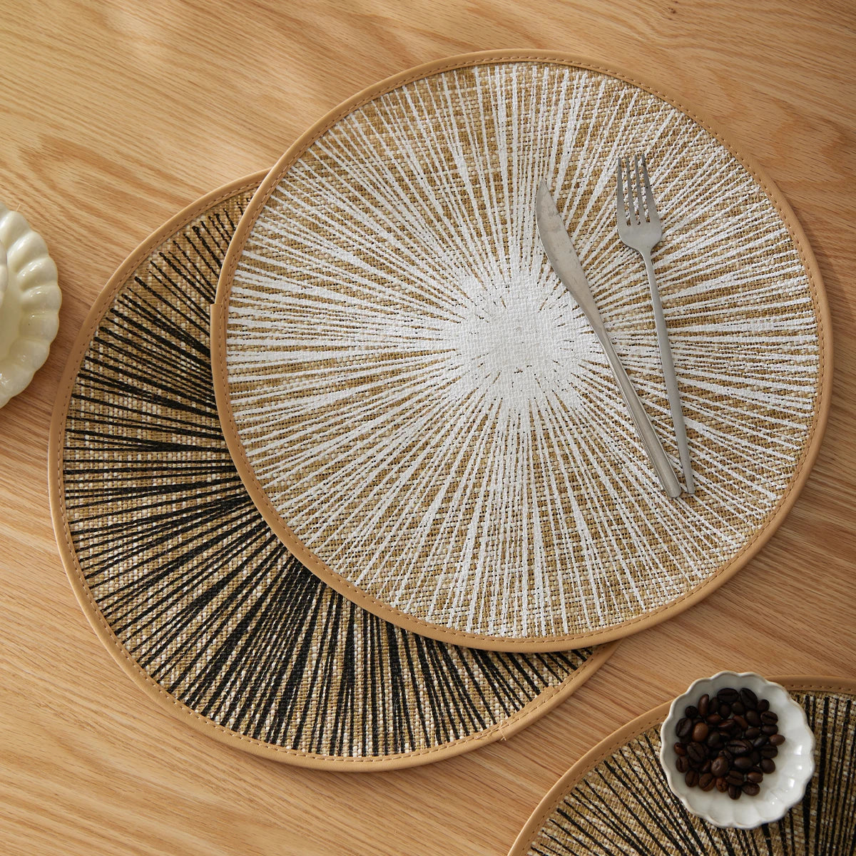 Jogo Americano Redondo em Juta Macramê Boho